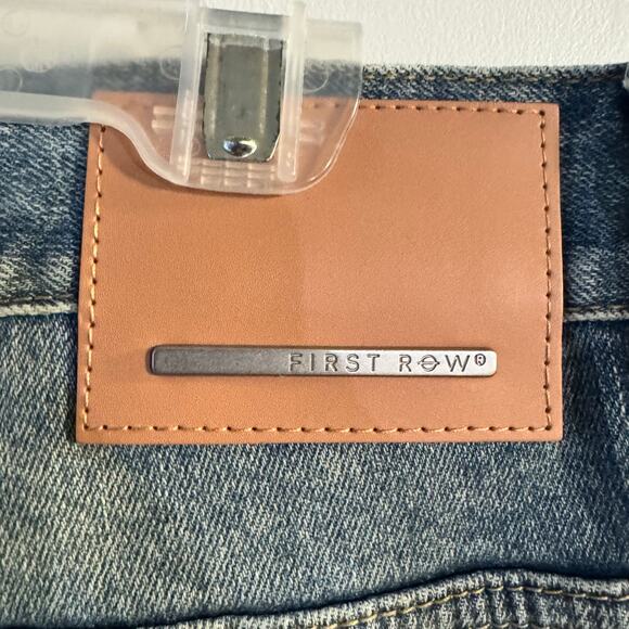 NWT First Row Vandalize Ripped And Stitched Straight Slim Men’s Jeans Size 38/32 - Picture 9 of 15